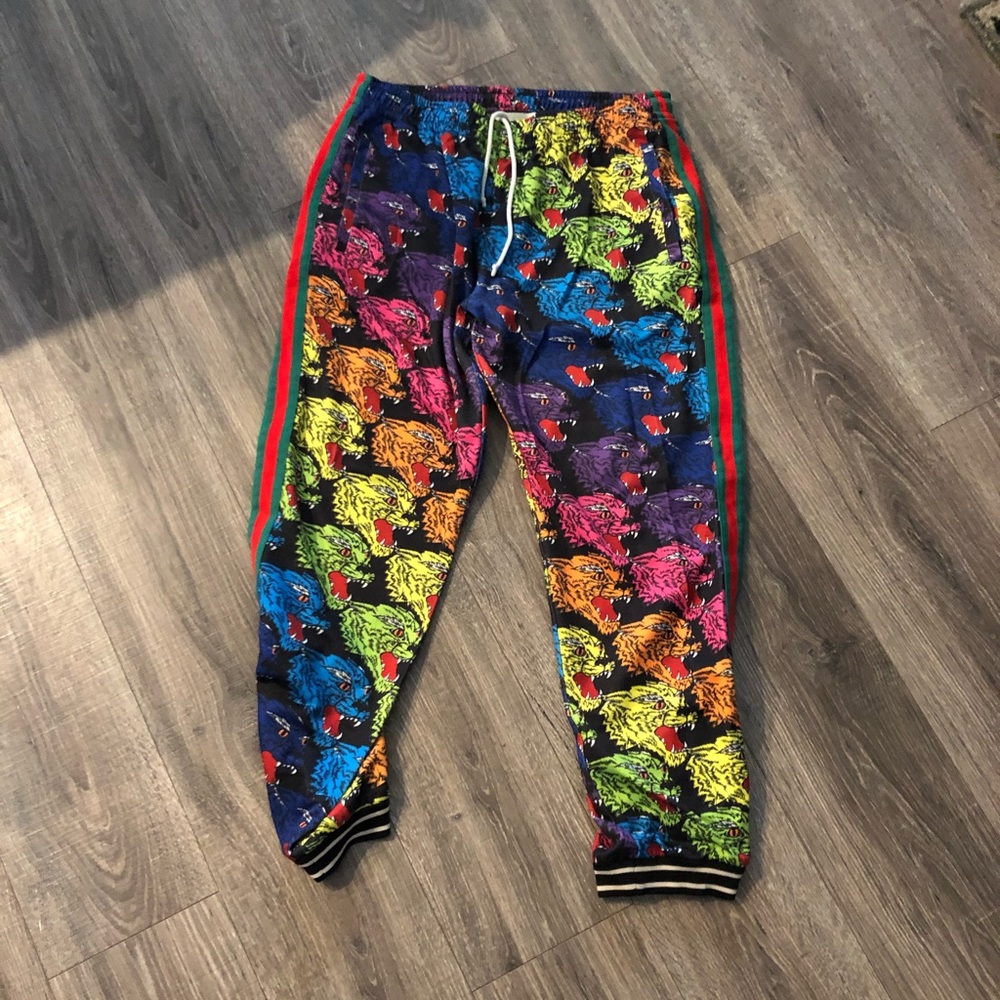 GUCCI Panther multicolored joggers sweatpants